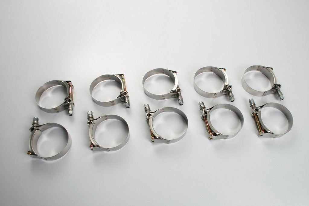 T-Bolt Stainless Clamps For Car Hose Pipe Plumbing 2.1-2.4inch / 54-62mm 10pcs