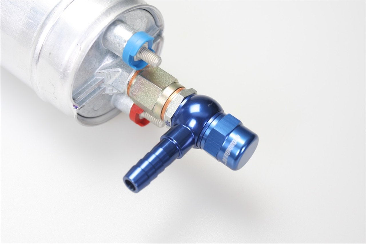 9mm barb Banjo adaptor for Bosch 044 fuel pump outlet use stock check valve