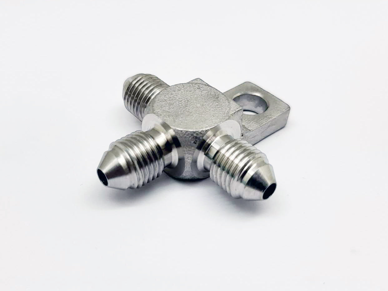 AN-3 Male Brake Fittings JIC3 AN3 3-Way Tee Joint with Locating Nut