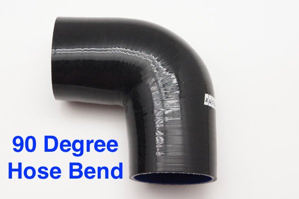 Autobahn88 Silicone 90Degree Elbow Hose ID=25mm 1inch BLACK Color