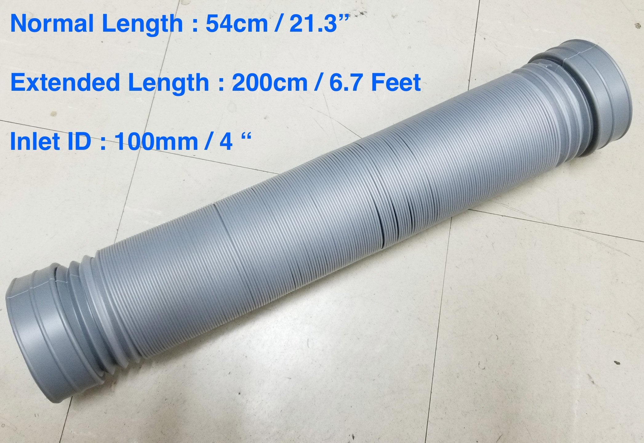 Flexible Cold Air Intake Duct Pipe Induction Ducting Hose 100mm 4" - 2 Meter