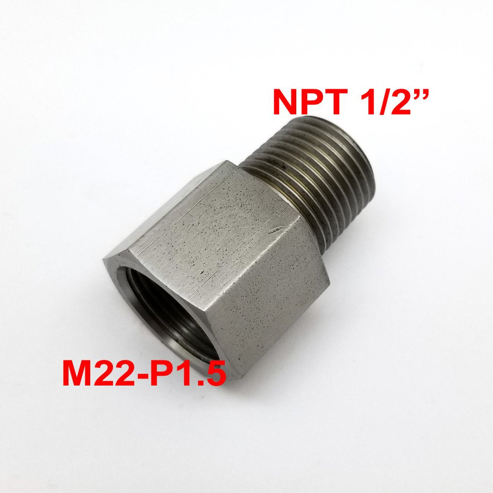 Steel Adaptor NPT 1/2" Male to M22x1.5 Female Fittings HEX 27 L=43mm/1.7inch