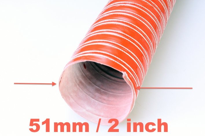 51mm 2" Silicone Air Ducting Flexible Brake Cold Induction Intake Pipe Hose 1M