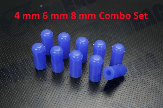 10pcs Black Silicone Caps ID 10mm 3/8" Vacuum End Plug Tube Cover