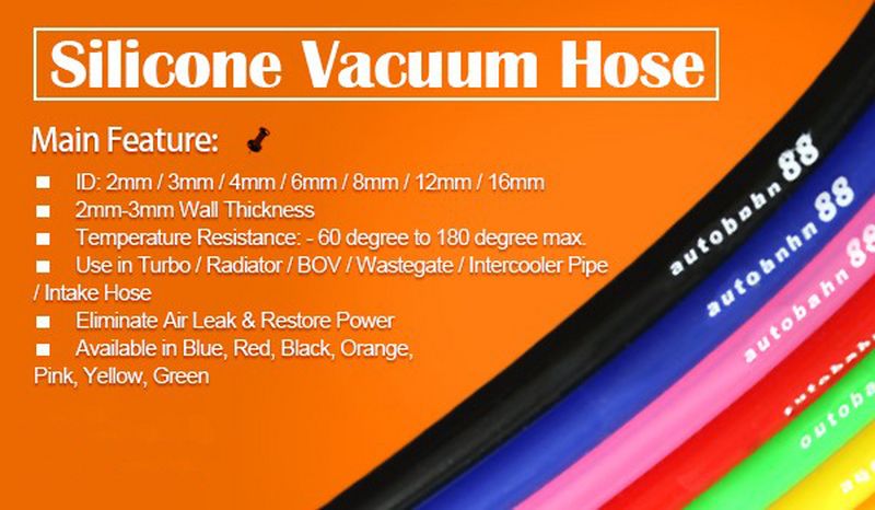 16mm Silicone Vacuum Tube Hose 1m Silicon Tubing High Performance Black