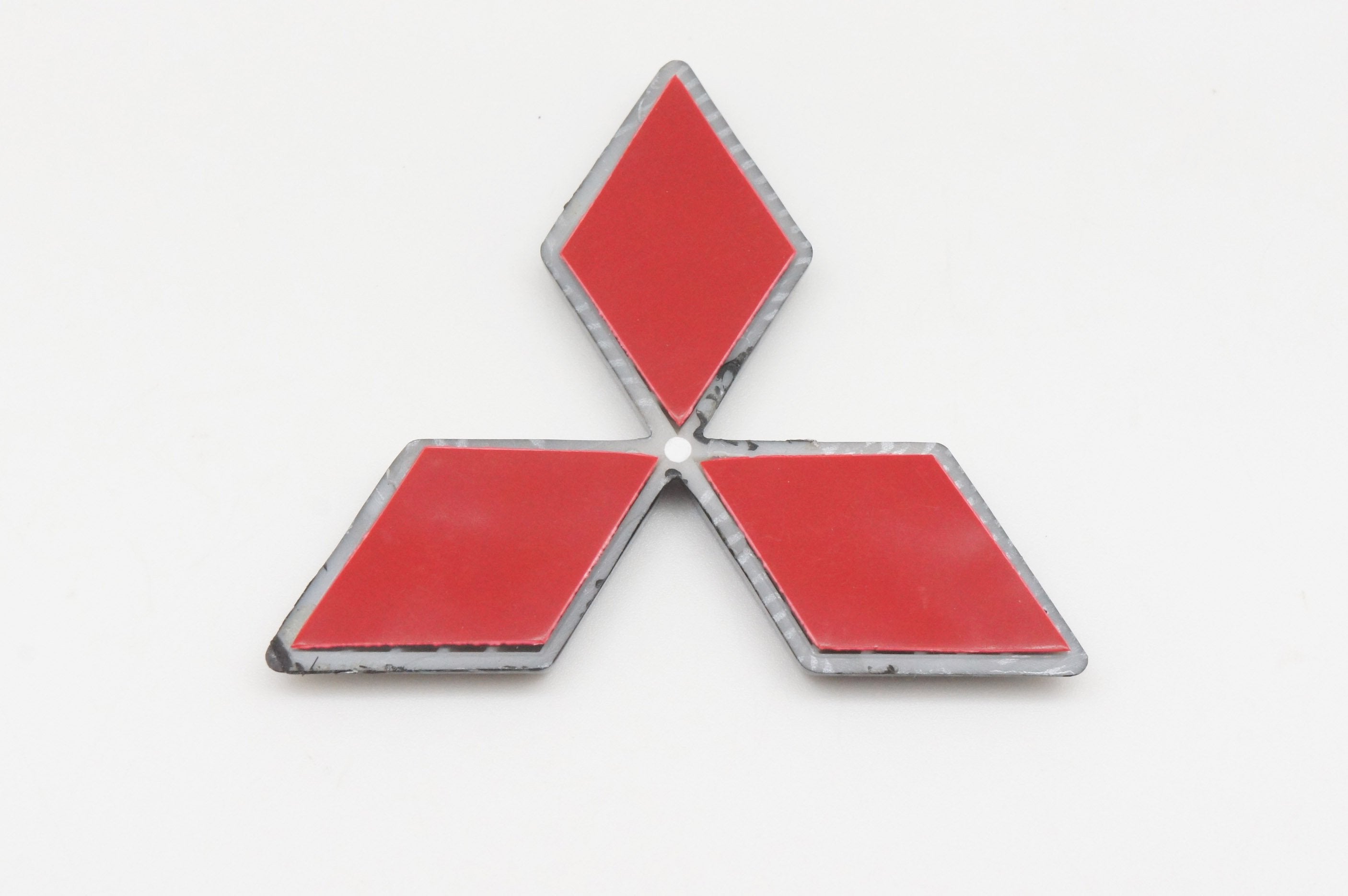 3D Fit Mitsubishi Front Rear Badge Emblem Logo Black Carbon Style Plastic Made