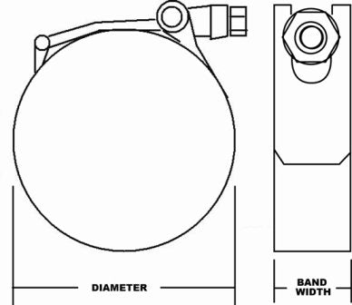 T-Bolt Stainless Clamps For Car Hose Pipe Plumbing 2.1-2.4inch / 54-62mm 10pcs